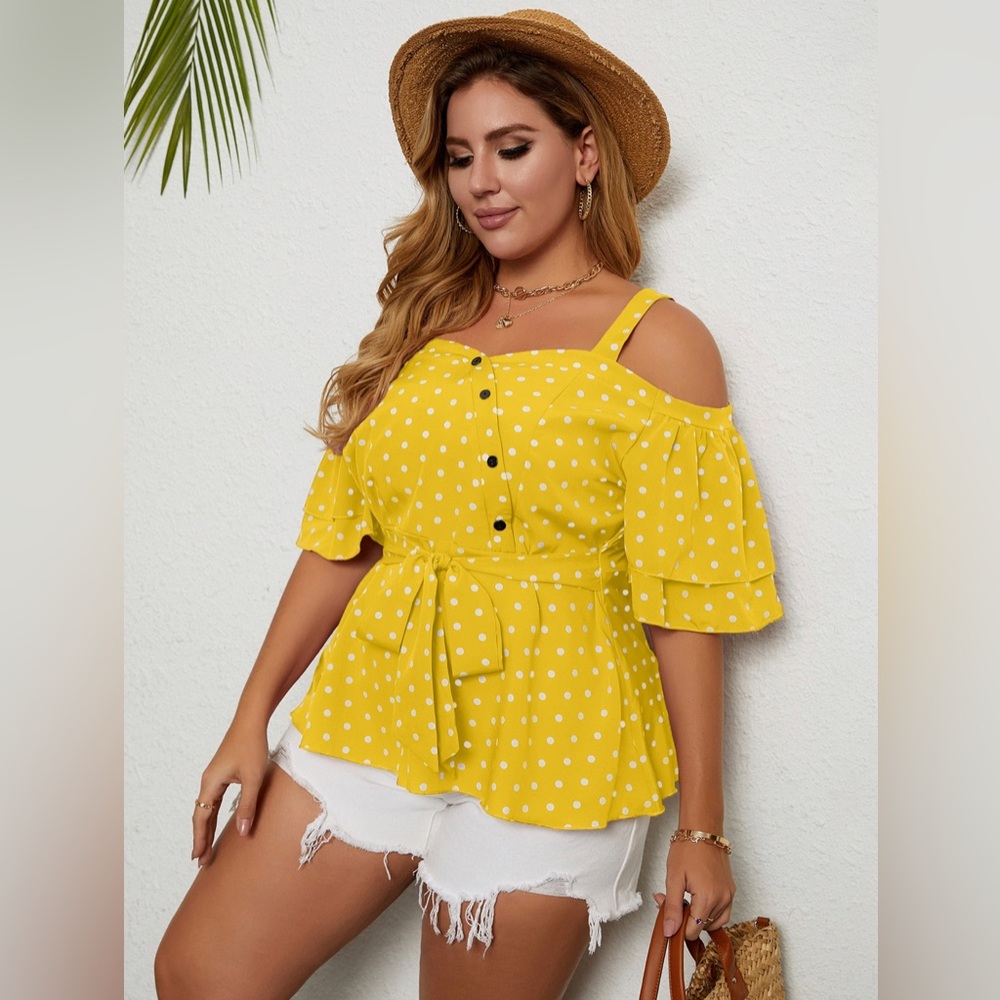 Yellow Polka Dot top